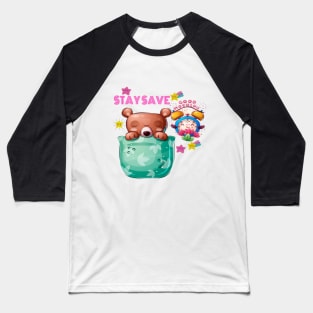 Cute Bear Animal Stay Save Baseball T-Shirt